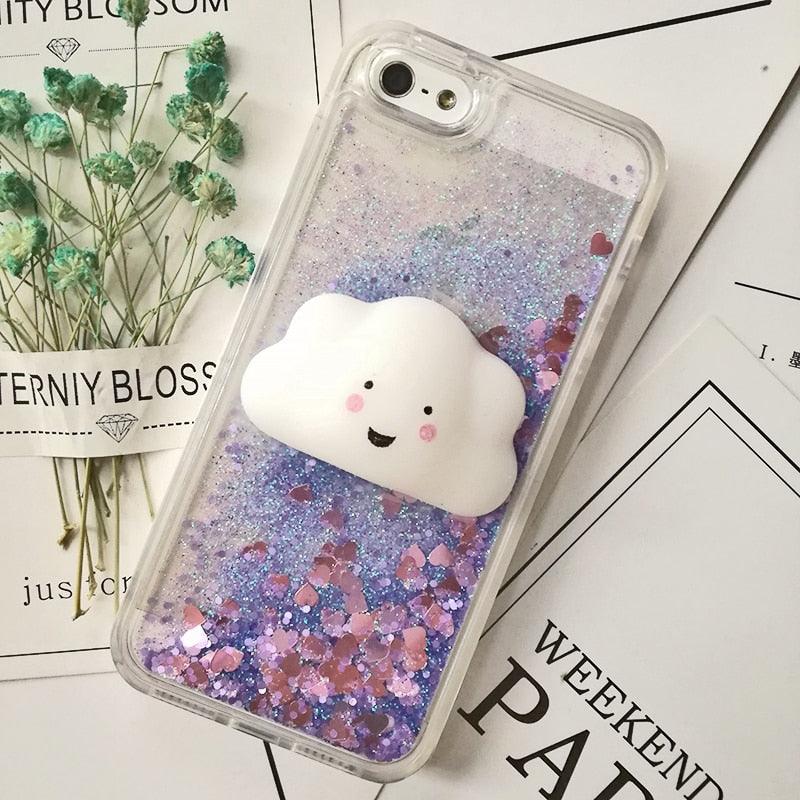 3D Cat Case For Iphone 5s Se 7 7 Plus Case Liquid Quicksand Glitter Silicone Case For Iphone 8 8 Plus X 6 6s Cover Rubber Silicone Phone Case