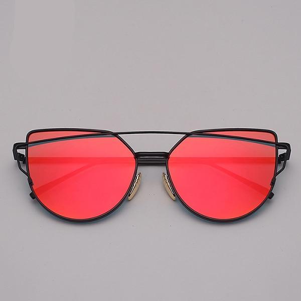 NEW Stevvex Designer Cat eye Sunglasses For Women and Ladies in Vintage Metal Reflective Glasse Mirror Retro Oculos De Sol Gafas Style With UV 400 Protection