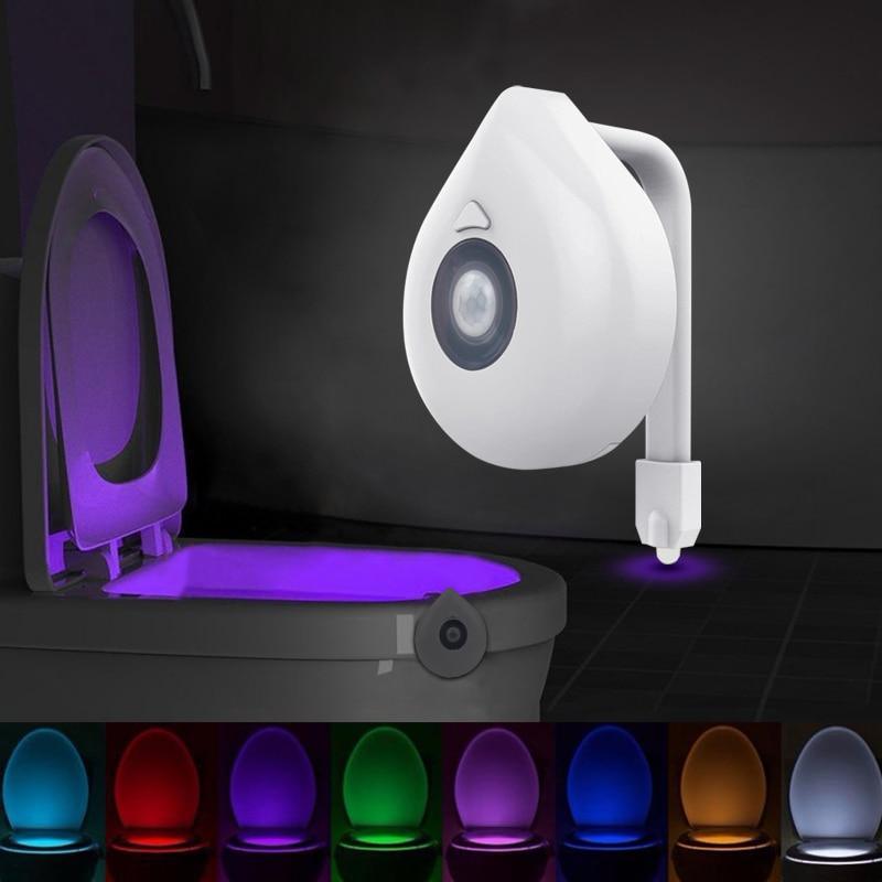 LED Toilet Night Light Motion Sensor WC Light In 8 Colors Changeable Lamp