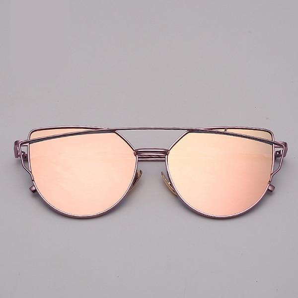 NEW Stevvex Designer Cat eye Sunglasses For Women and Ladies in Vintage Metal Reflective Glasse Mirror Retro Oculos De Sol Gafas Style With UV 400 Protection