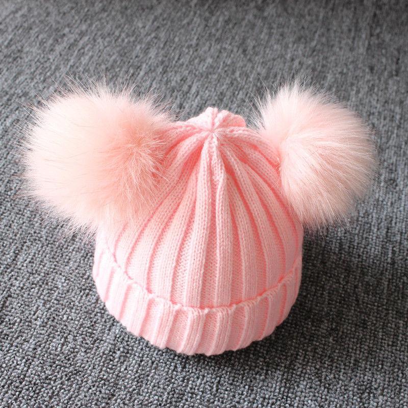 Newborn Baby Kids Girls Winter Warm Knit Hat Ball Beanie Cap Design
