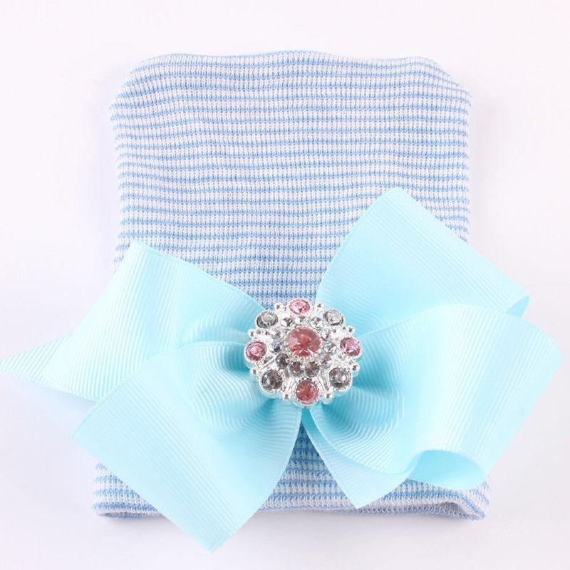 Cute Newest Newborn Baby Girl Comfy Bowknot Cap Elegant Beanie Design Fashionable Babies Hat