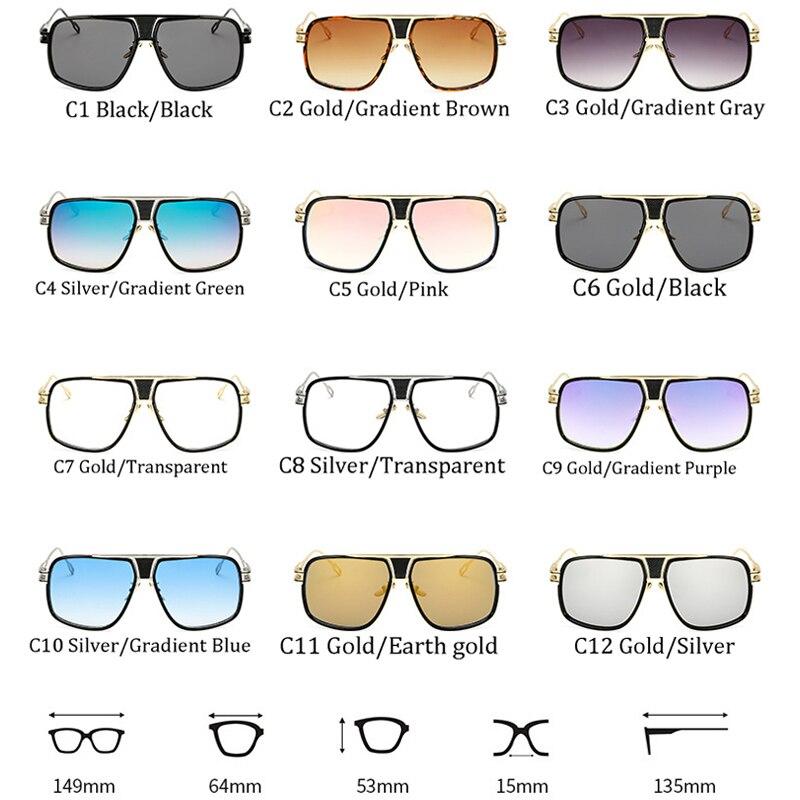 NEW Elegant Luxury Trend Driving Sunglasses Gold Big Frame Oversized Square For Man and Women Sunglasses
