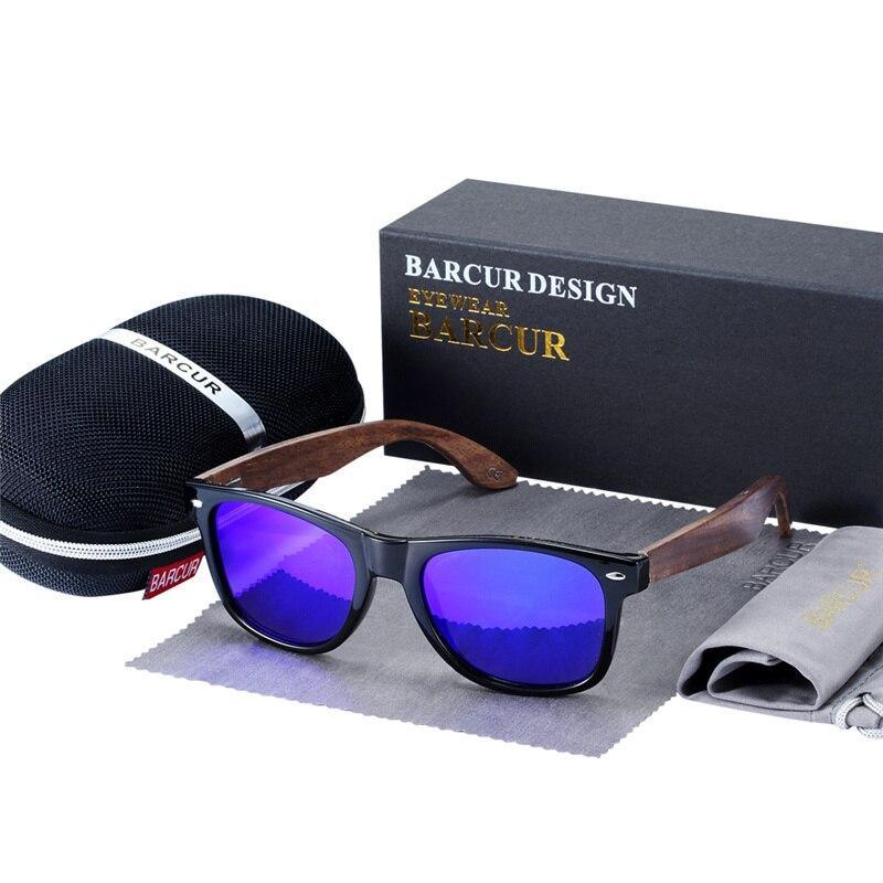 High Quality Bamboo Handmade Walnut Sunglasses For Men and Women with Anti-Reflect Mirror Sunglasses With UV400 Protection