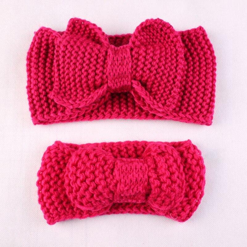 Handamde Mom and Daughter Elasticity Headband Solid Knitted Bowknot Hairband Hair Accessories For Mom and Baby