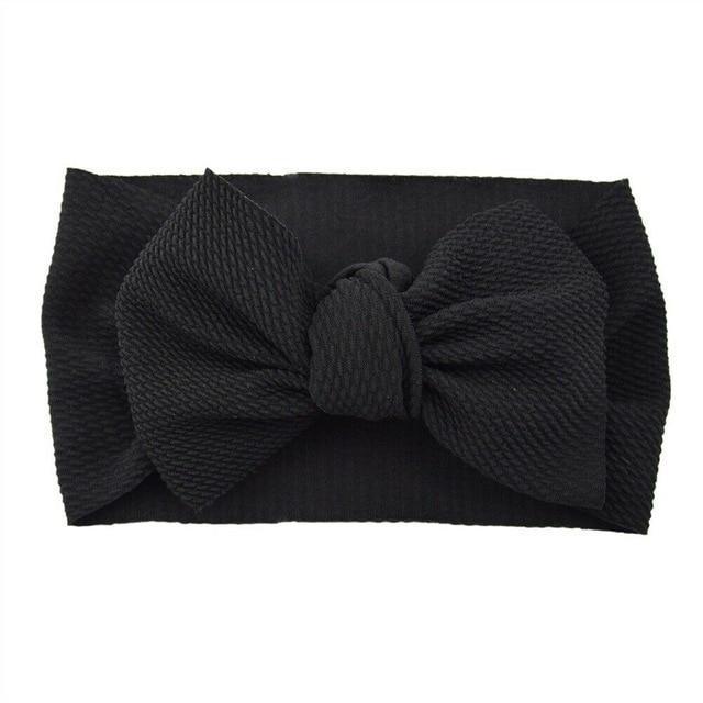 Fashion Trend Big Modern Baby Bow Accessories For Toddler Girls In Solid Bow Hairband Stretch Turban Knot Head Wrap Color for Kids