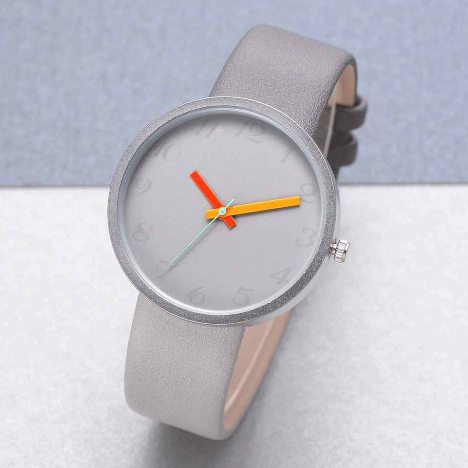 Modern Women Watch Gray Contrast Quartz Watch For Watch Lovers Unisex Casual Modern Style