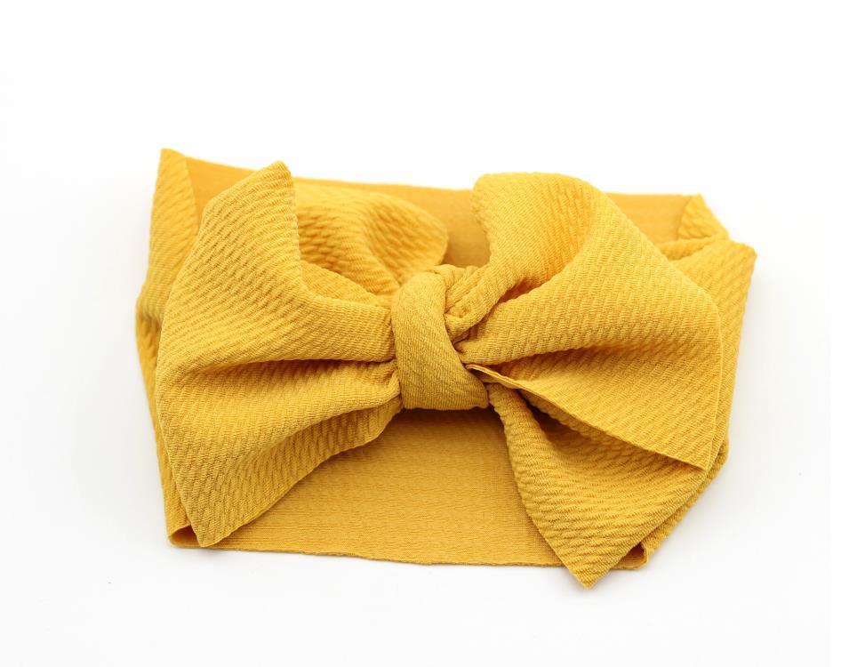 Adjustable Big Bow Headwrap Top Knot Headbands Over Sized Bow Hair Turban for Newborn Girl