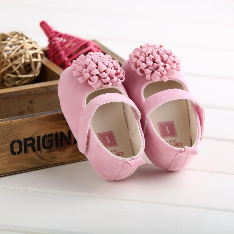 Candy Colors Newborn Baby Prewalker Princess Girl Crib Big Flower Soft Bottom Anti-slip Shoes Footwear Shoes