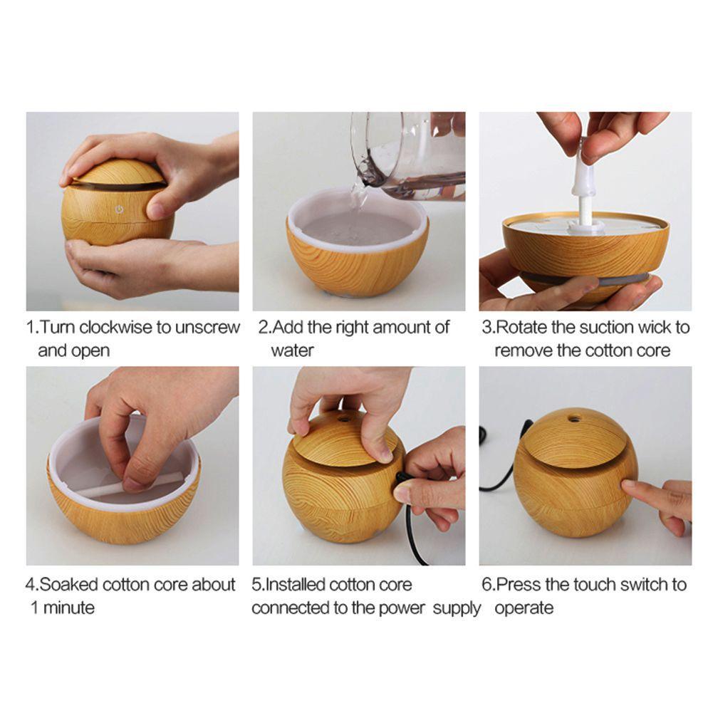 USB Aroma Humidifier Essential Oil Diffuser Ultrasonic Cool Mist Air Purifier 7 Color Change LED Night Light