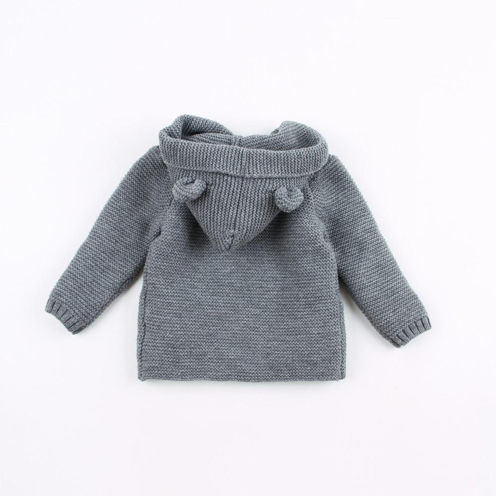Winter Hooded Knitted Long Sleeve Sweaters For Newborn Babies
