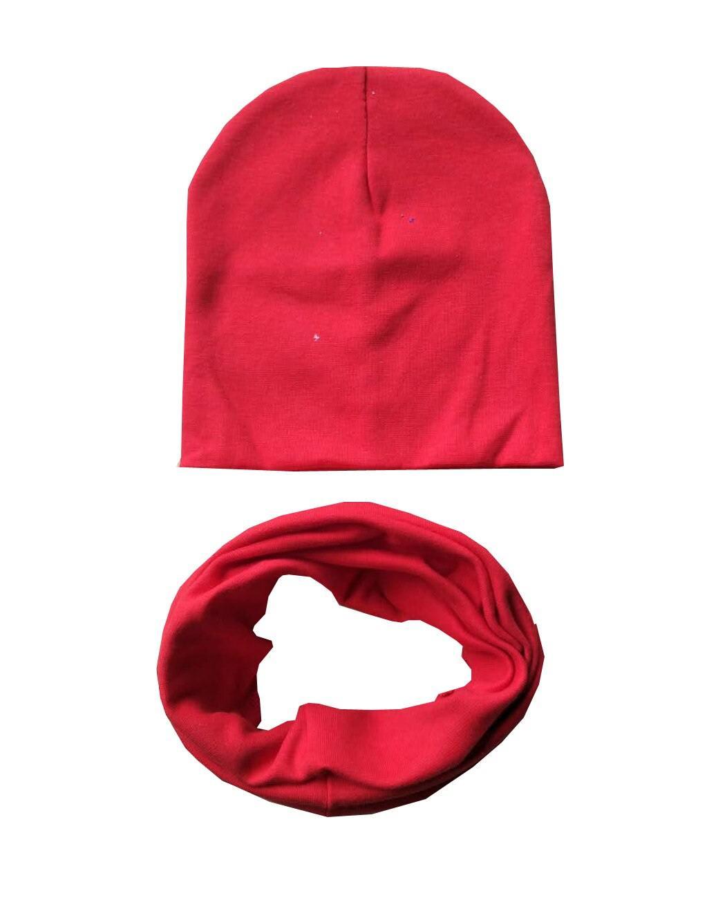 Baby Boys & Girls Cap Cotton Scarf Beanie Infant Knitted For Toddlers Children Set For Baby Kids