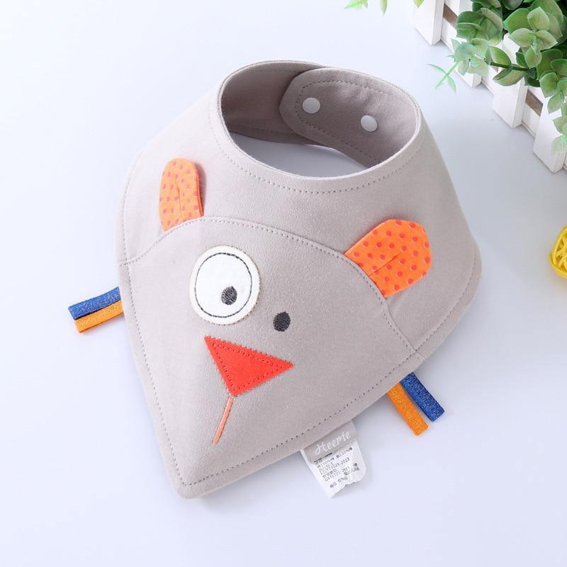 Baby Bibs Waterproof Triangle Cotton Cartoon Child Dribble Bibs Newborn Absorbent Cloth Bib for Kids in Cat Design