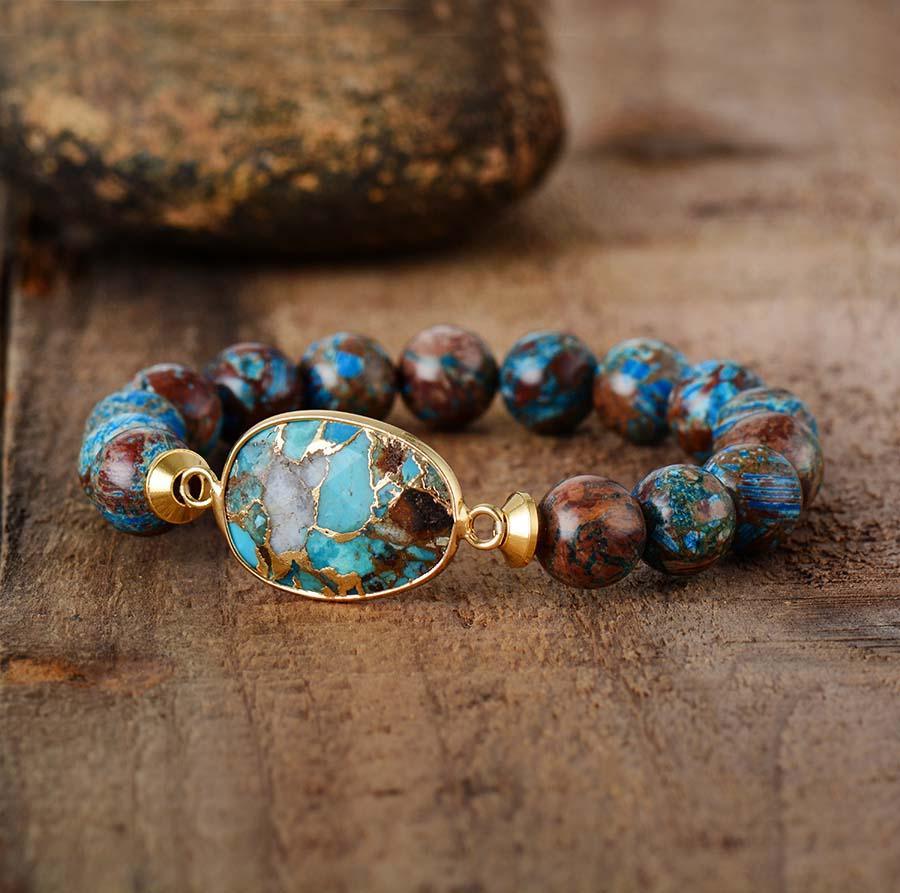 Handamde Men and Woman Bracelet Stone Tibetan Beads Women Stretchy Bracelets Yoga Elastic Charm Bracelets Luxury Jewelry