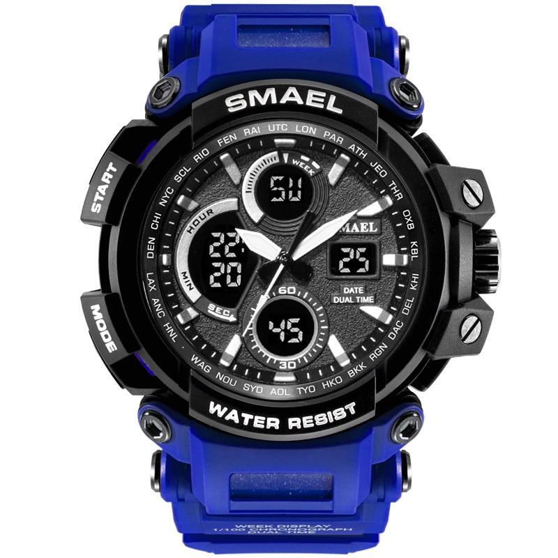 Red Modern Sport Waterproof 50M Men Watches With LED Digital Display In Military Armi Relogio Masculino Style