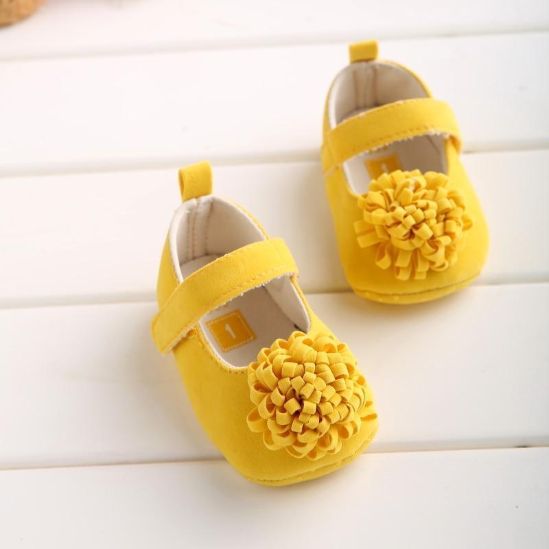 Candy Colors Newborn Baby Prewalker Princess Girl Crib Big Flower Soft Bottom Anti-slip Shoes Footwear Shoes