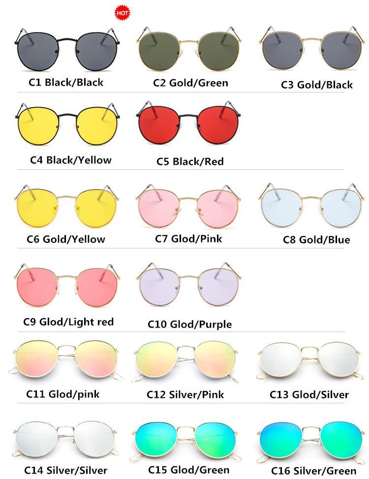 Famous Retro Popular Oval Luxury Round Vintage Woman and Man Sunglasses Brand Designer Oculos De Sol With UV400 protection