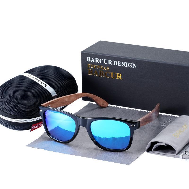 High Quality Bamboo Handmade Walnut Sunglasses For Men and Women with Anti-Reflect Mirror Sunglasses With UV400 Protection