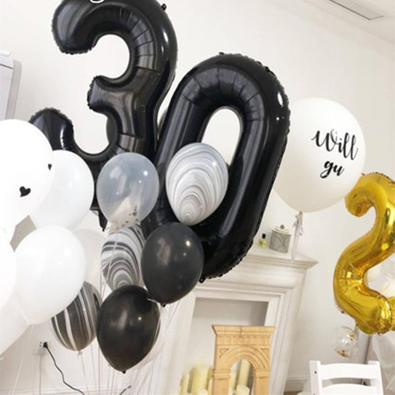 NEW Big Modern 32inch Luxury Number Foil Helium Balloons For Birthday Party and Celebrations Modern Decoration