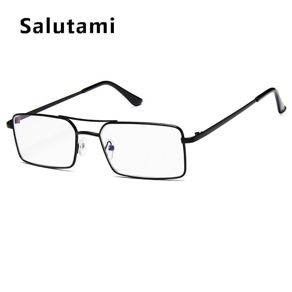 Luxury Famous Retro Modern Square Unisex Men and Women‘s Sunglasses With Alloy Metal Small Frame With Clear Double Bridge Men's Sunglasses