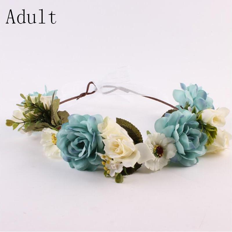 Modern Flower Headband Newborn Matching Flower Crown for Mother Kids Hair Band Accessories