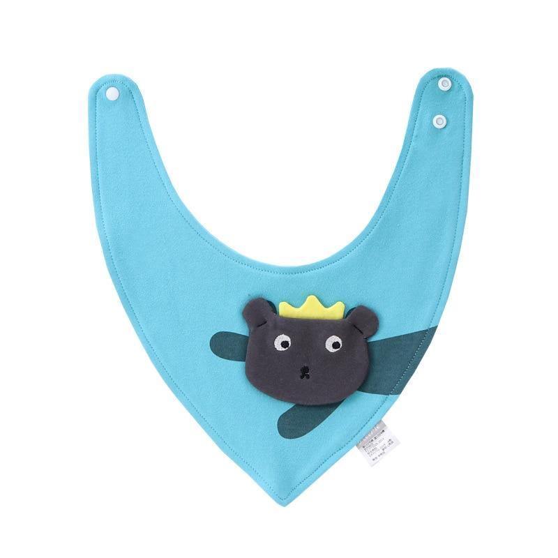 Baby Bibs Waterproof Triangle Cotton Cartoon Child Dribble Bibs Newborn Absorbent Cloth Bib for Kids in Cat Design