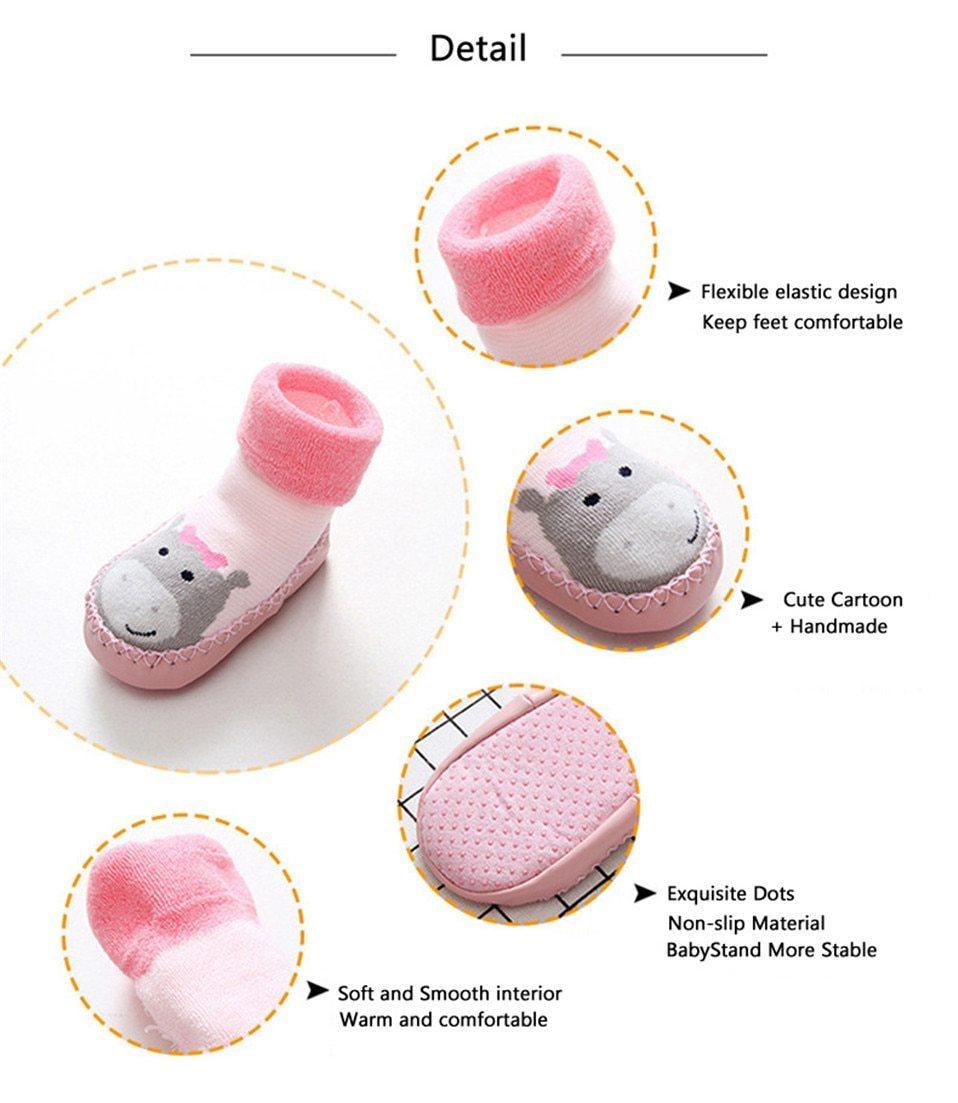 Baby Warm Stretchy Booties Sock With Rubber Soles For Newborn Baby Girl And Boy Socks Slipper