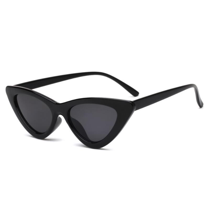 Elegant Cute Retro Cat Eye Sunglasses For Women With Small Black White Triangle Vintage Ladies Sunglasses and UV400 Protection