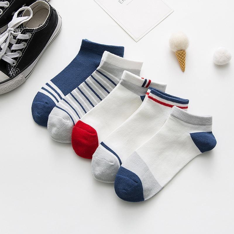 5 Pairs Kids Socks Striped Sock for Children Fashion Sports Elastic Socks Spring Autumn Summer Breathable Soft Socks For Kids