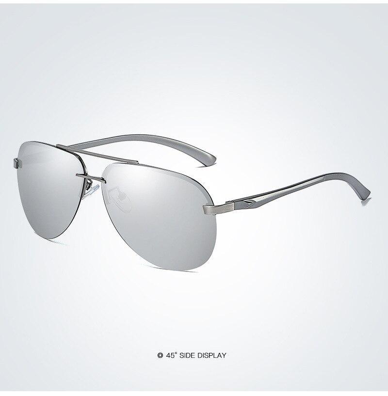 Luxury Aluminium Magnesium Men's Sports Driving Polarized Sunglasses With Stanless Steel Frame Ultra Light Men Glasses In Aviation Pilot Style With UV400 Protection