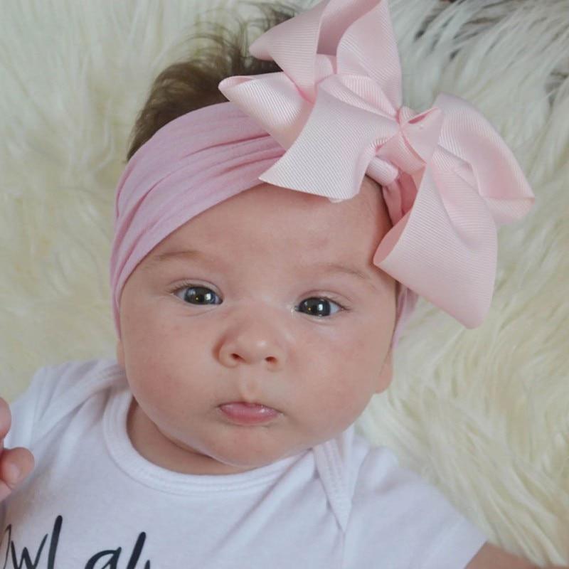 Baby Girls Headbands Hair Accessories Turban Solid Head wear Hair Band Bow Girl Accessories