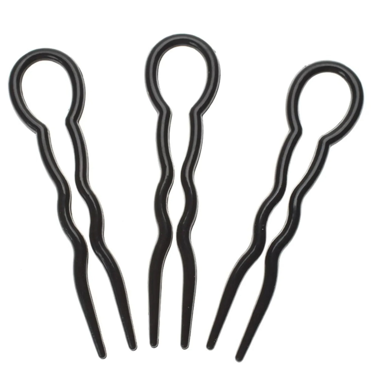 3 Pcs/Set Women Round Toe U Shaped Hair Pins and Clips Plastic Grips Convenient Simple Forks Hair Styling Tool Magic hairgrips