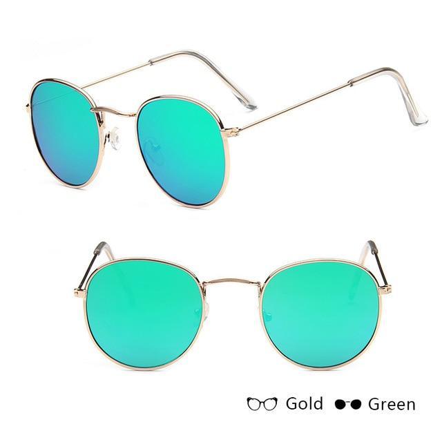 Leon Elegant Unisex Woman and Man Classic Round Sunglasses Designer Glasses Lady Round Luxury Retro Sunglasses With Vintage Mirror Oculos De Sol Gafas