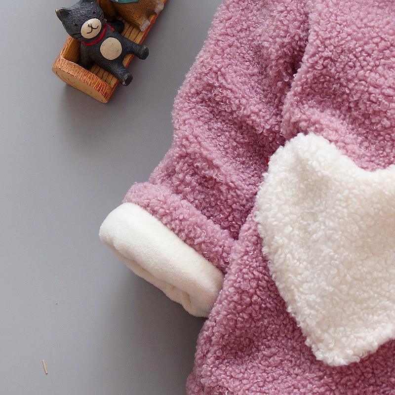 Baby Girls Winter Coats Newborn Baby Thick Velvet Outerwear For Toddler Hoodies For Girls With Heart Print Design For Girls And Babies