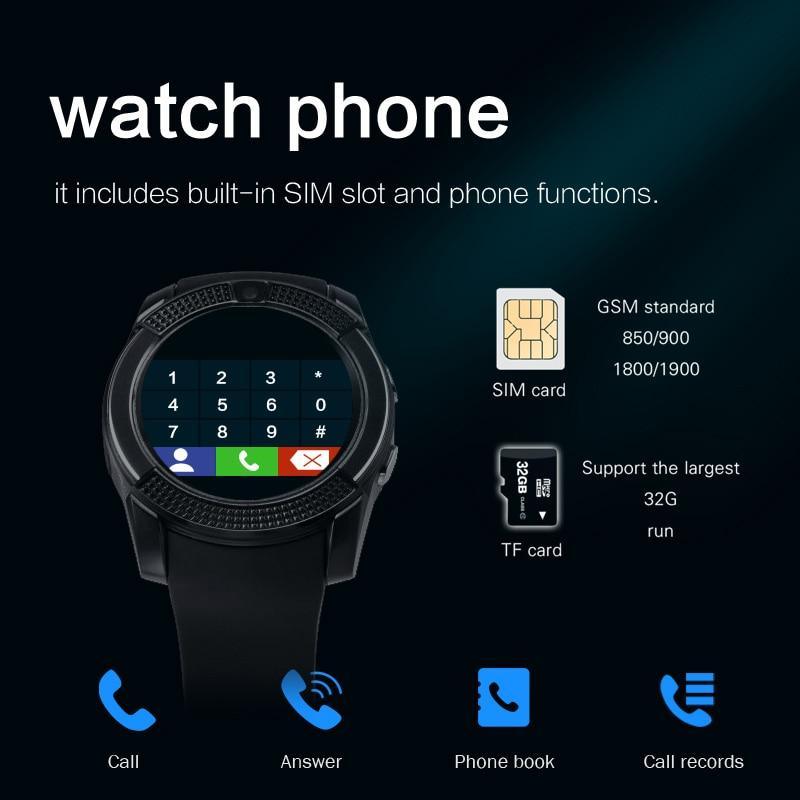 Famous Sport Men Smart Watch WIth SIM card For Android and IOS sistems With Camera Rounded Answer Call Dial Call Smartwatch and Heart Rate Fitness Tracker