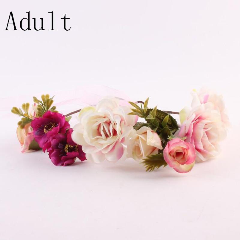 Modern Flower Headband Newborn Matching Flower Crown for Mother Kids Hair Band Accessories
