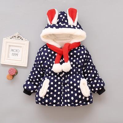 Luxury Newborn Children Plus Cute Hooded Cotton Jacket Infant Clothing for Baby Girls In Elegant Colorful Design For Winter