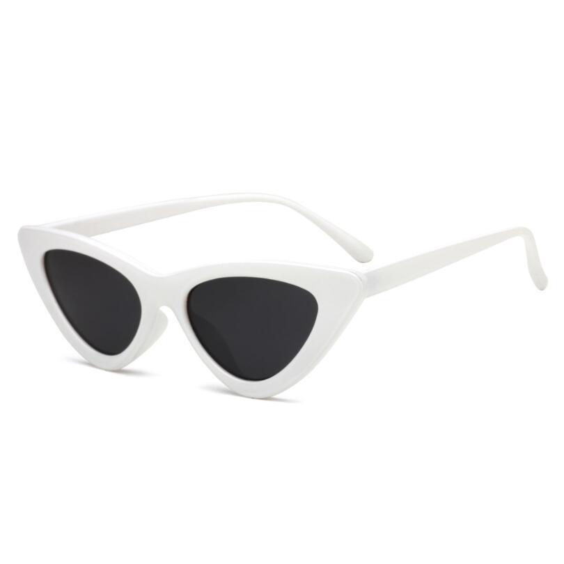 Elegant Cute Retro Cat Eye Sunglasses For Women With Small Black White Triangle Vintage Ladies Sunglasses and UV400 Protection