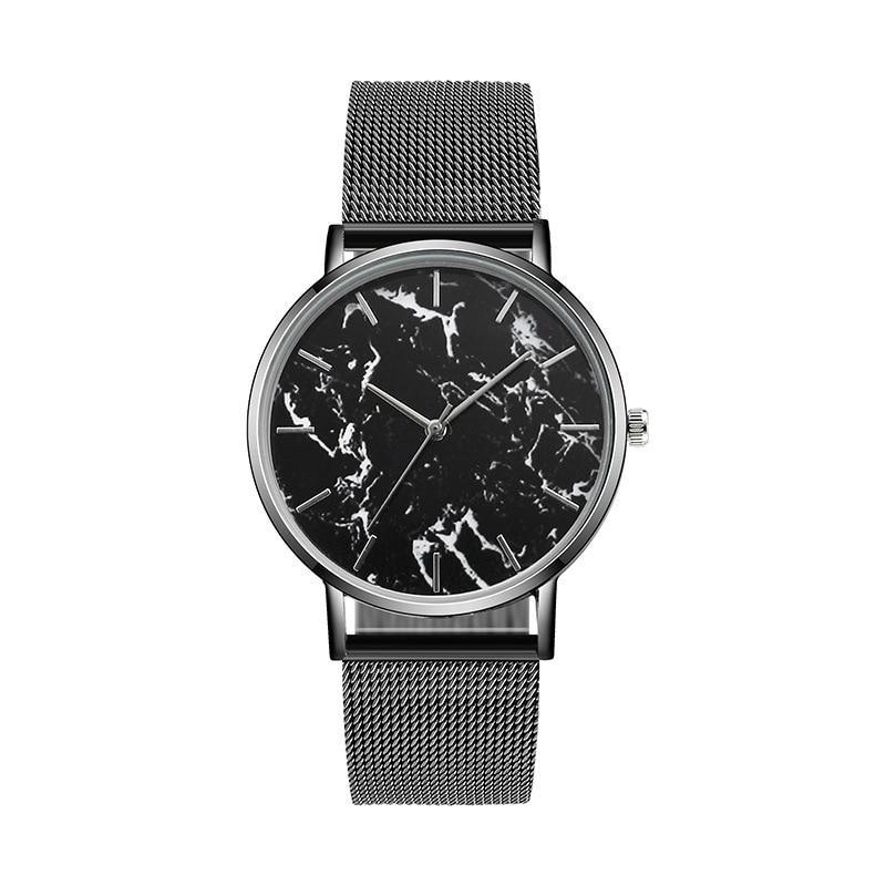 Fashion Rose Gold Mesh Band Creative Marble Female Wrist Watch Luxury Women Quartz Watches Gifts For Women and Girls