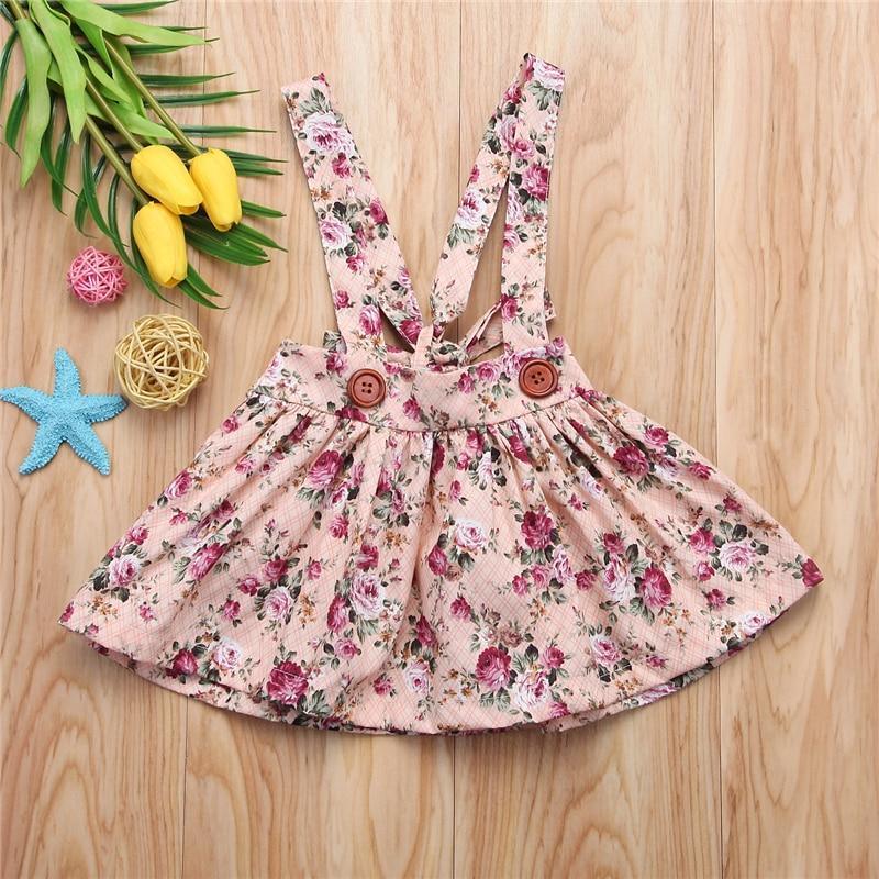 Luxury Modern Summer Fashion Toddler Kids Baby Girls Floral Printing Sleeveless Clothes Party Strap Tutu Dress For Girls