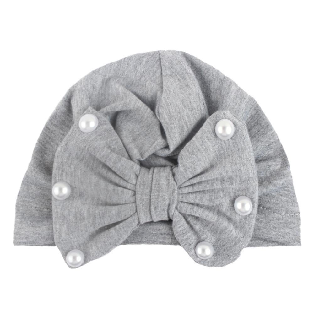 Modern Baby Hats Cute Rabbit Bow Knot with Pearls Baby Girl Hat with Pearls for Kids In Diamond Luxury Style