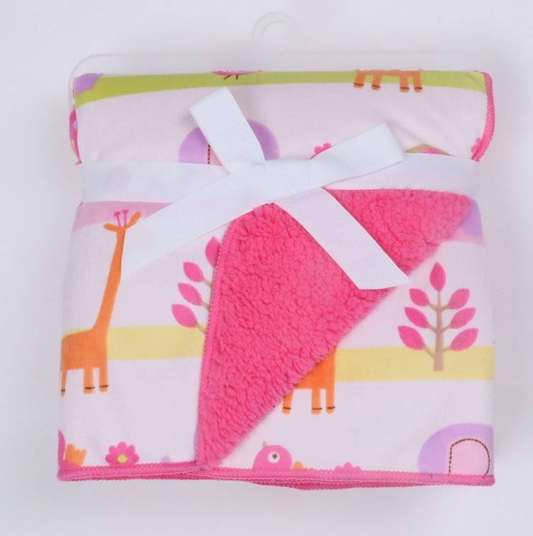 Baby Blankets New Layer Coral Fleece Infant Swaddle Wrap Owl Printed Newborn Baby Bedding Blanket