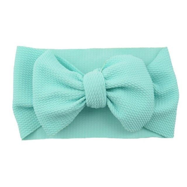 Fashion Trend Big Modern Baby Bow Accessories For Toddler Girls In Solid Bow Hairband Stretch Turban Knot Head Wrap Color for Kids