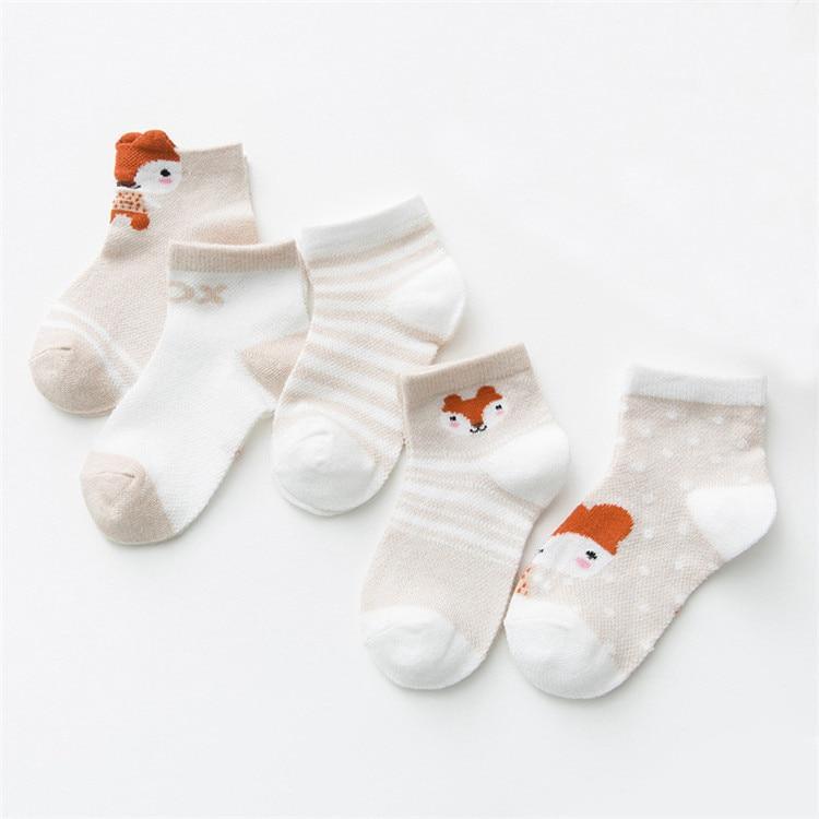 5 Pairs Infant Mesh Thin Cotton Socks For Newborn Baby Girls And Boy Clothes Accessories