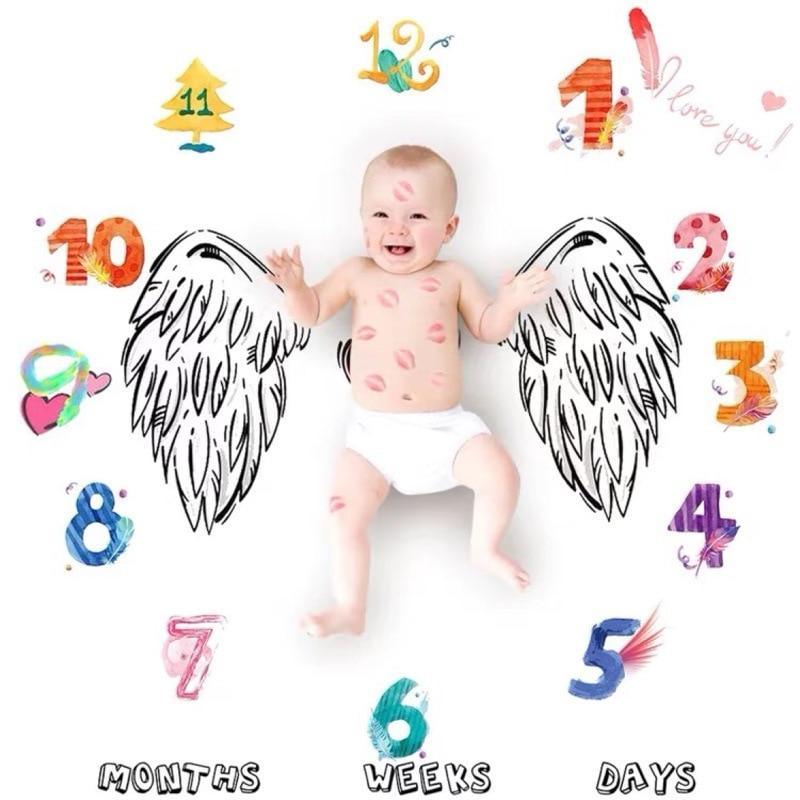 Cartoon Pattern Baby Photo Props Background Blankets Play Mats Backdrop Cloth Calendar Photo Accessories Blanket For Baby