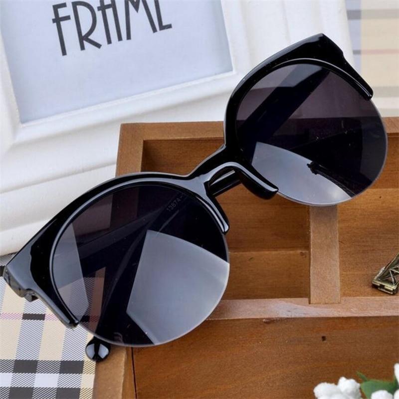 New Luxury Modern Fashion Retro Designer Super Round Circle Glasses With Cat Eye Women's Sunglasses With UV400 Protection