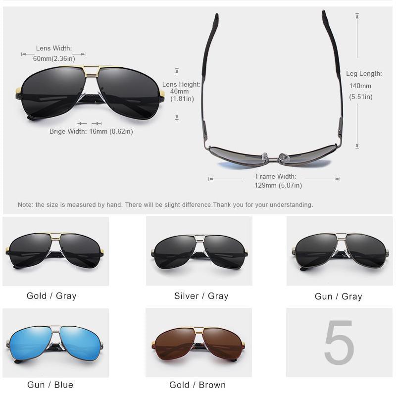 Business Luxury Men Polarized Square Driving Sunglasses Lens Brand Designer Aluminum Classic Frame Elegant Sunglasses