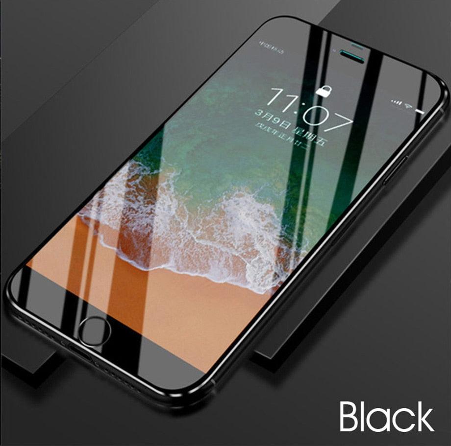10D Curved Edge Aluminum Alloy Tempered Glass for iPhone X XS MAX 11 12 Pro Max mini 6 6S 7 8 Plus Full Cover Screen Protector Titanium Alloy Metal Edge Full Coverage Front Tempered Glass Screen Protector for iPhone
