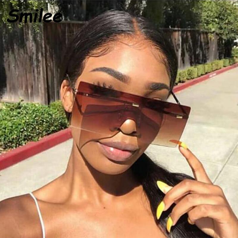 Oversized Luxury Graduent Elegnat Woman and Lady Sunglasses In Retro Vintage Modern Style Sunglasses Rimless Eyewear oculos de sol SUnglasses With UV400Protection