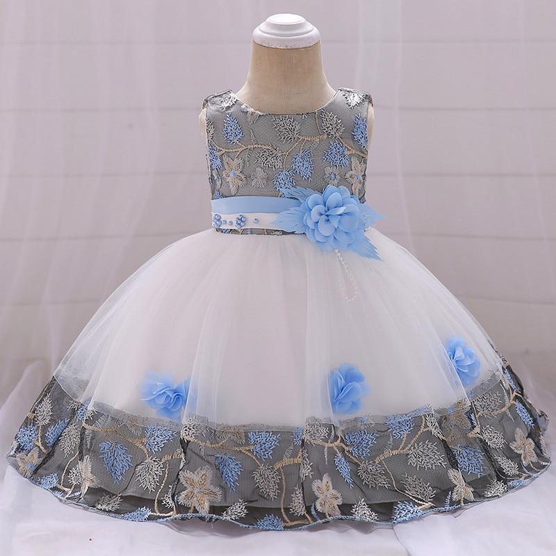 Luxury Elegant Handamde Girls Baby Dresses Lace Tulle Baptism Dresses for Party and Wedding Baby Clothing Dress